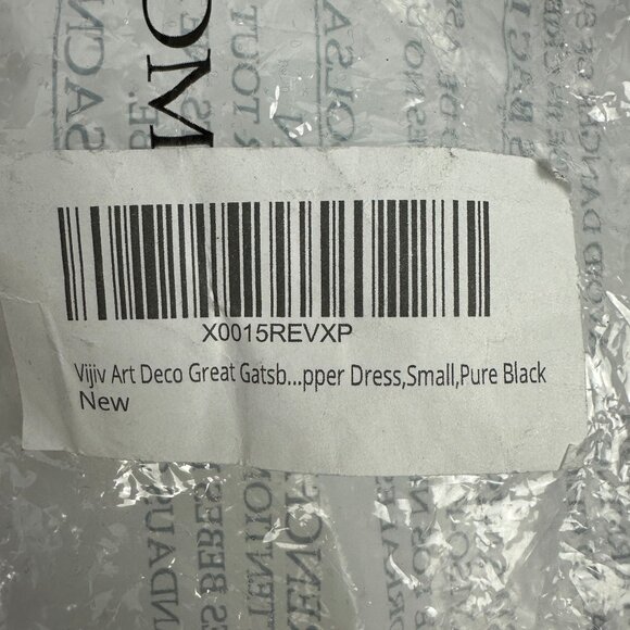 Vijiv Womens Black Sequin Fringe Flapper Dress 1920s Art Deco Gatsby Style Small - Picture 9 of 13